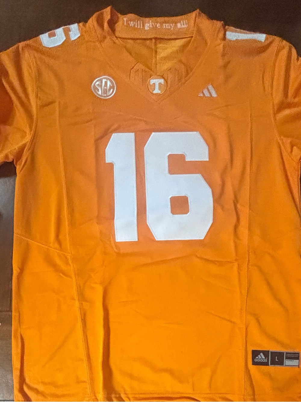 University of Tennessee Peyton Manning Orange #16 Adult Large Jersey NWT